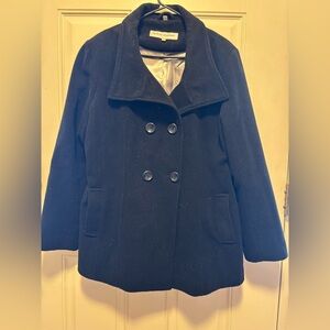 Steve Madden Black Peacoat Double-Breasted Style